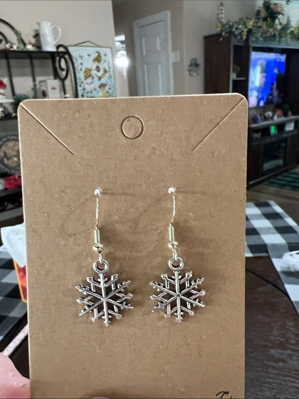 New Silver Snowflake Drop Earrings - Women Jewelry